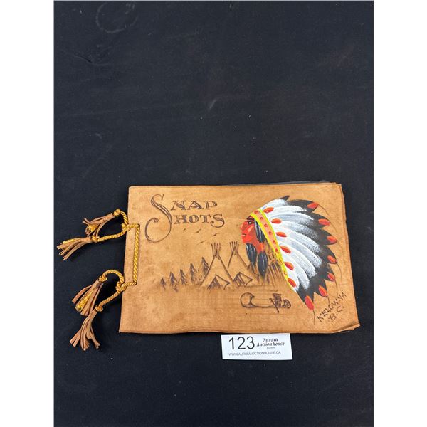 Very Nice Vintage Kelowna BC West Coast Native, Leather Photograph Book, Nicely Made, 9.5"