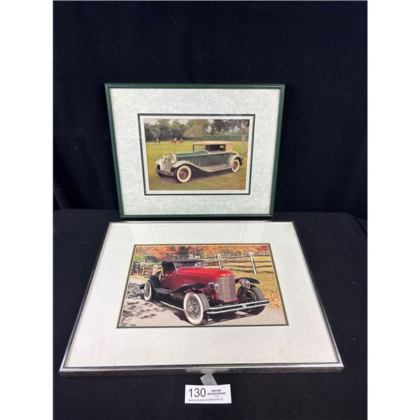 2 Nicely Framed 16" x 14" Car Photos
