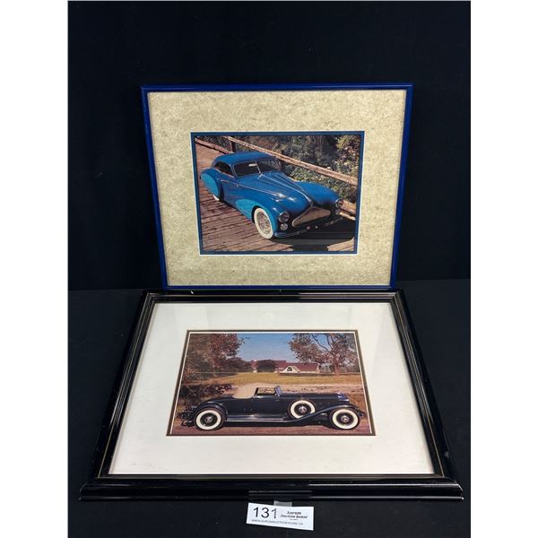 2 Nicely Framed 16" x 14" Car Photos