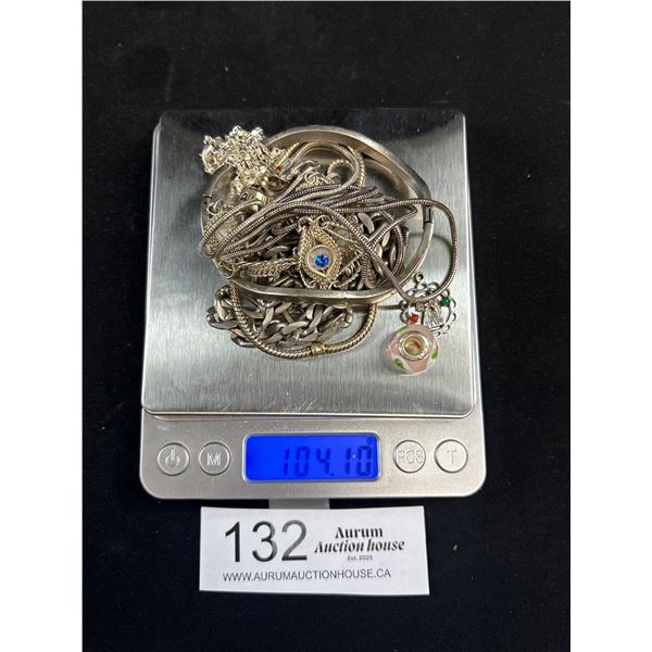 104 Grams of Marked 925 Sterling Silver Jewelry