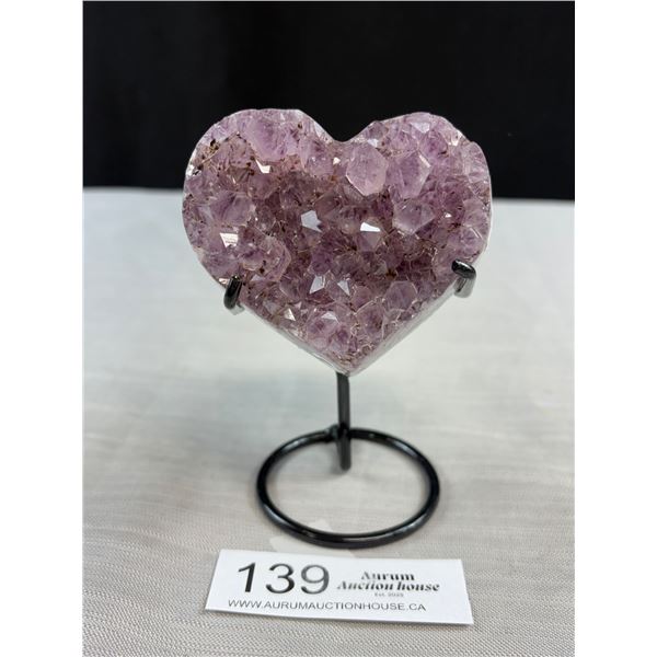 Amethyst Cluster Heart Carving