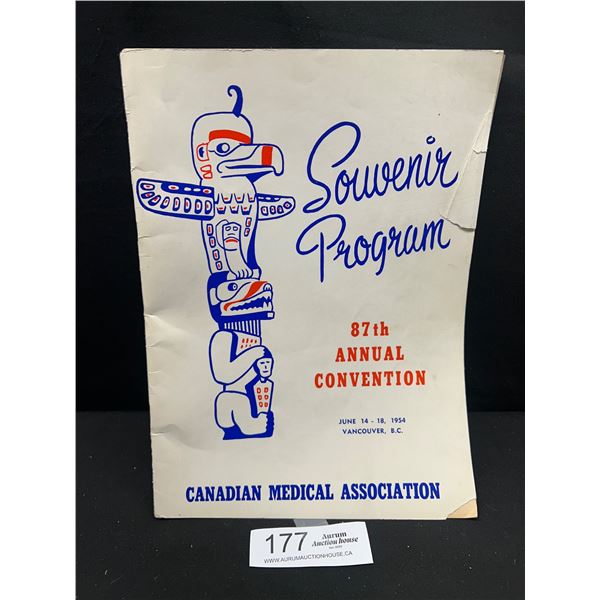 1954 Vancouver Souvenir Program "Canadian Medical Association"