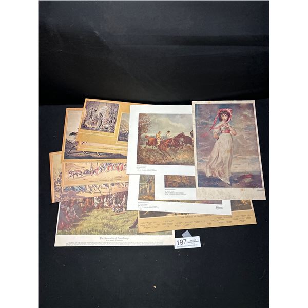 Lot of Vintage Prints "Confederation" Hunting Etc