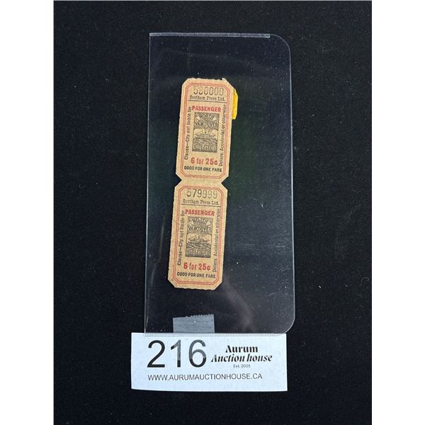 Lot of 2 Vintage North Vancouver City Ferries Pass