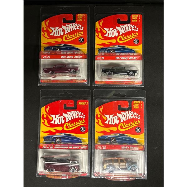 Lot of 4 Hotwheels Classics New in Pkg Plus in Protective Cases