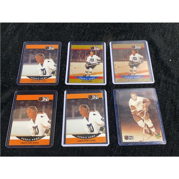 6 Gordie Howe Pro Set NHL Trading Cards