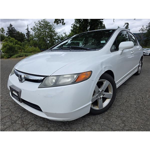"NO RESERVE" - 2007 HONDA CIVIC WHITE  449109 KMS - 034736