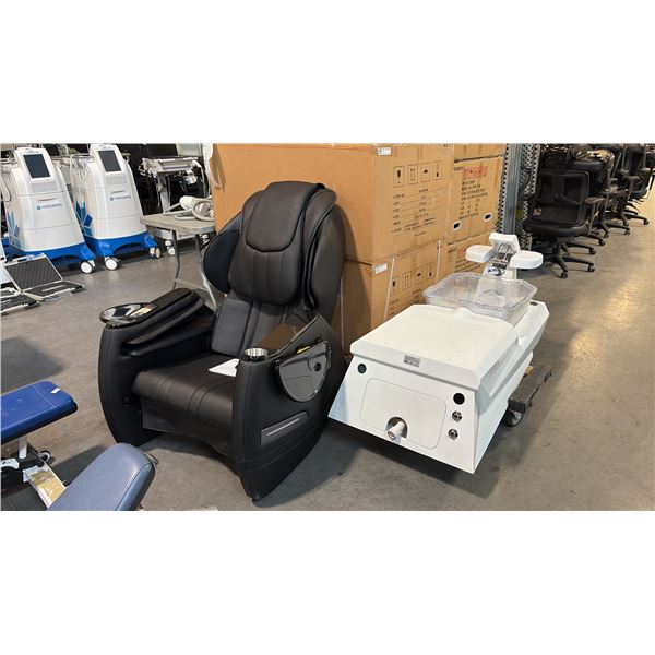 G5 PEDICURE SPA CHAIR GLASS BASIN 4-MOTOR SHIATSU 110V 85W 24V ECO-JET DRAIN PUMP SALON UNIT