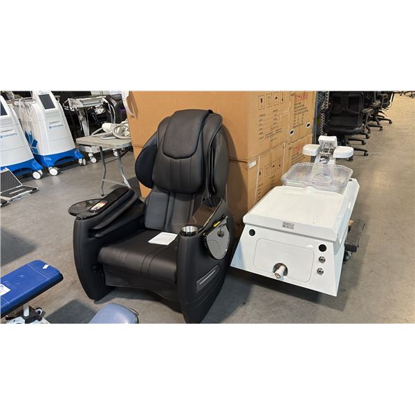 G5 PEDICURE SPA CHAIR GLASS BASIN 4-MOTOR SHIATSU 110V 85W 24V ECO-JET DRAIN PUMP SALON UNIT