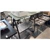 Image 2 : 2 UTILITY TABLES ~4-6' FT AND 2 GREY FAUX LEATHER TUFTED SIDE CHAIRS