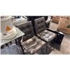 Image 3 : 2 UTILITY TABLES ~4-6' FT AND 2 GREY FAUX LEATHER TUFTED SIDE CHAIRS