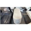 Image 3 : WHITE FAUX LEATHER BARCELONA STYLE LOUNGES AND VELVET STORAGE OTTOMAN