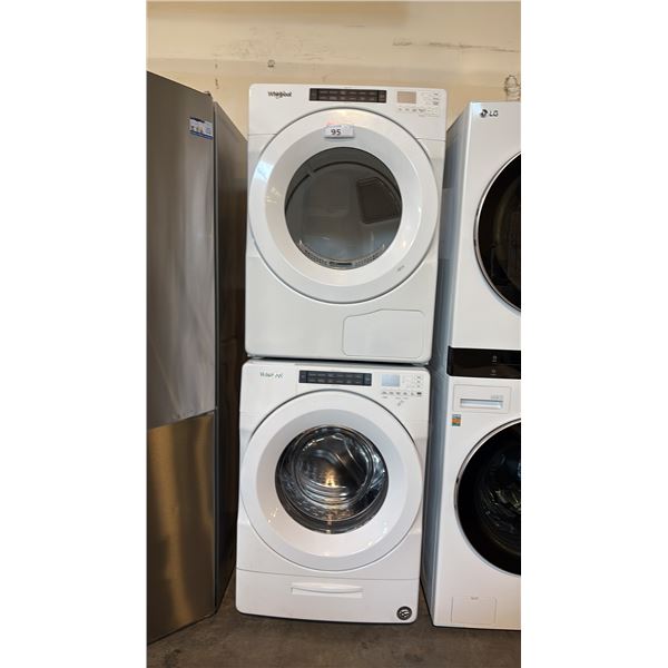 WHIRLPOOL WFW5620HW2 12A FRONT-LOAD WASHER & YWHD560CHW2 14A HEAT PUMP DRYER STACKABLE APPLIANCE LOT