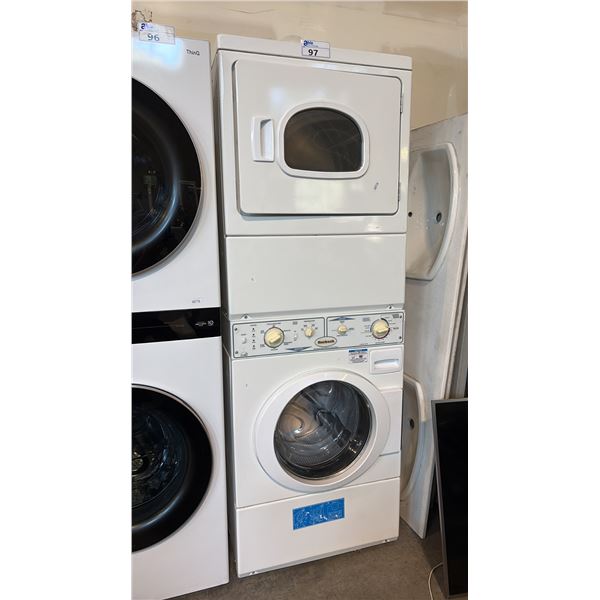 HUEBSCH LTZA7AWN2802 27" STACKED FRONTLOAD WASHER DRYER CENTER 120/240V 6480W LAUNDRY UNIT