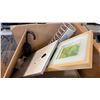 Image 3 : 3 BOXES MIXED DECOR, ANIMAL PRINT RUG, RING LIGHT FRAME, OFFICE SUPPLIES AND MORE