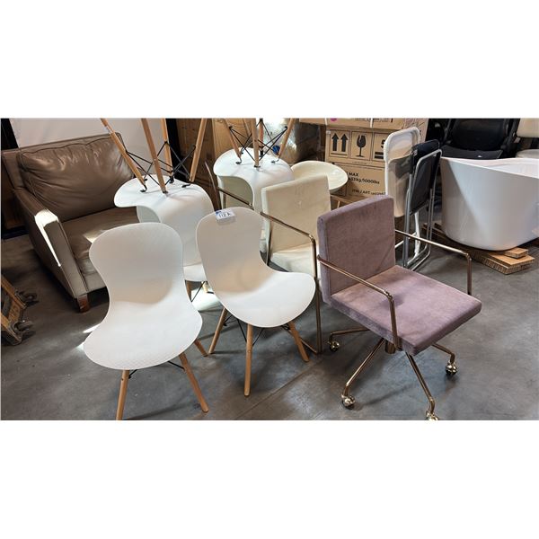 ASSORTED PREMIUM SEATING LOT PROVIDING LUXURY PLUSH OFFICE CHAIRS, A SWIVEL STOOL, AND FOLDING