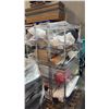 Image 1 : 3 HEAVY DUTY 14X35X72 CHROME WIRE SHELVING UNIT METRO RACKS & ASSORTED SALON AESTHETIC SUPPLIES