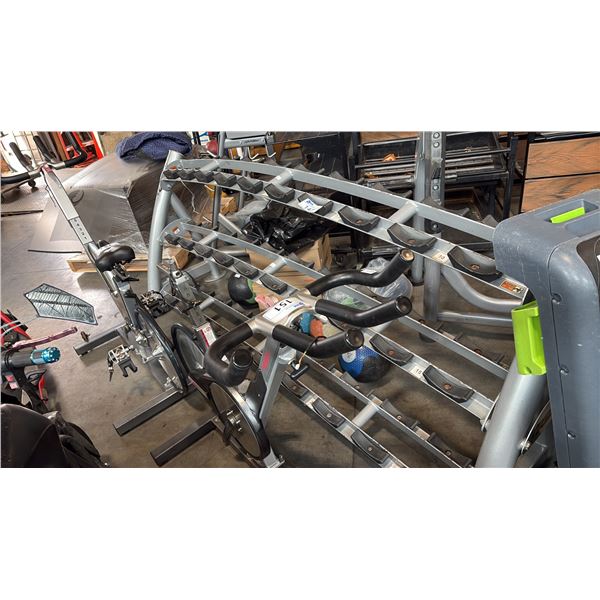HOIST FITNESS CF-3461-3 COMMERCIAL 3-TIER 15-PAIR POLYPROPYLENE SADDLE DUMBBELL STORAGE RACK