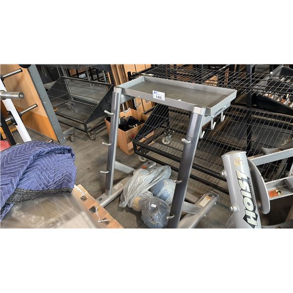 LIFE FITNESS SIGNATURE SERIES SHR CABLE HANDLE ACCESSORY TRAY & BARBELL GYM STORAGE RACK