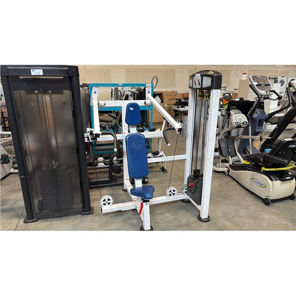 ATLANTIS PRECISION SERIES ISO-LATERAL SEATED SHOULDER PRESS DUAL STACK OVERHEAD WHITE GYM MACHINE