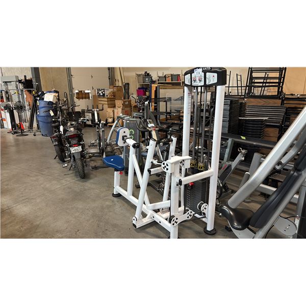 ATLANTIS STRENGTH D-337 SELECTORIZED DIVERGING ROW INDEPENDENT MULTI-GRIP WHITE BACK GYM MACHINE