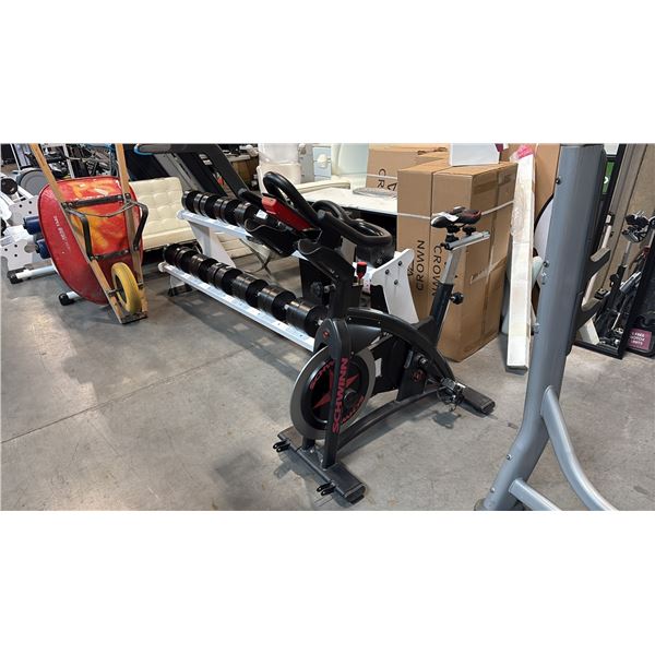 SCHWINN AC PERFORMANCE PLUS CARBON BLUE INDOOR CYCLING STUDIO SPIN BIKE WORN SEAT BASE