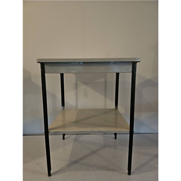 Metal two-tier utility table