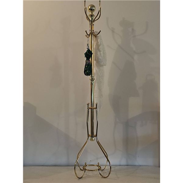 Brass Metal Coat Rack with Hooks