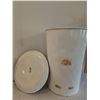 Image 6 : Vintage Metal Flour Canister with Lid and Fruit Decal