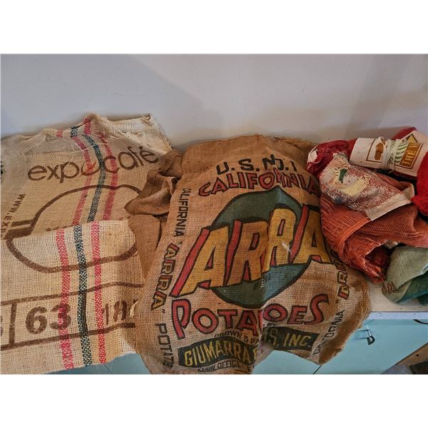 Vintage Burlap and Produce Sacks