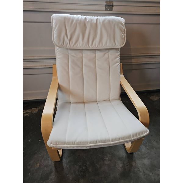 IKEA Poäng Armchair with White Cushion