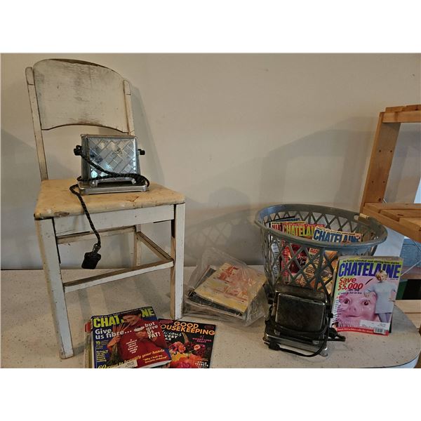 VINTAGE Electric Toaster and Assorted Magazines