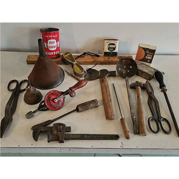 Vintage and Antique Hand Tools and Cans
