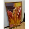 Image 2 : White Floor Lamp and Framed Floral Print