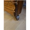 Image 12 : Antique Wooden Double Bed Frame with Mattress & Bedding Vintage with Metal Caster feet
