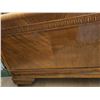 Image 3 : Antique Wooden Double Bed Frame with Mattress & Bedding Vintage with Metal Caster feet