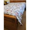 Image 4 : Antique Wooden Double Bed Frame with Mattress & Bedding Vintage with Metal Caster feet