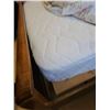 Image 6 : Antique Wooden Double Bed Frame with Mattress & Bedding Vintage with Metal Caster feet