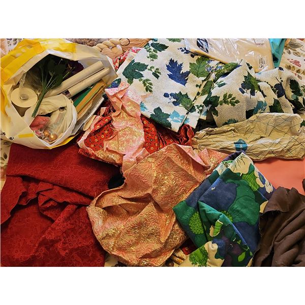 Fabric and Craft Supplies Lot