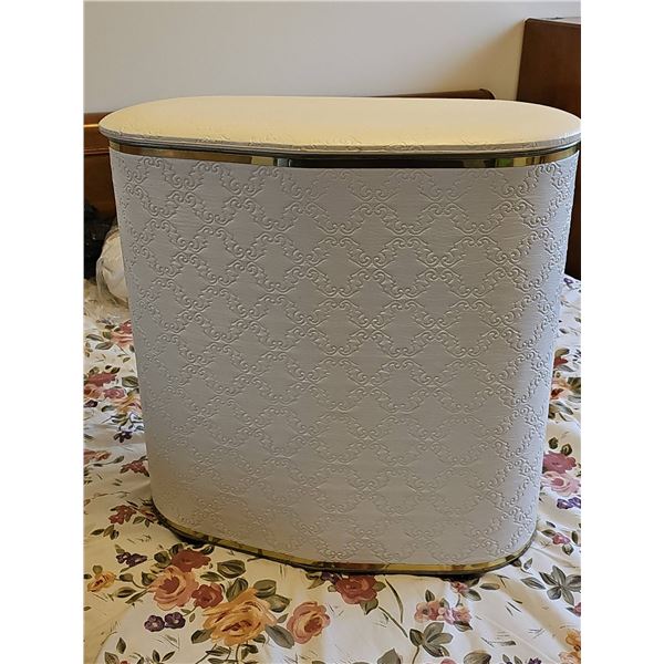 Vintage Counsel Vinyl Hamper with Embossed Pattern