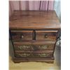 Image 1 : Wooden Four-Drawer Chest with Brass Handles
