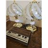 Image 5 : Glass Table Lamps and GE Clock Radio