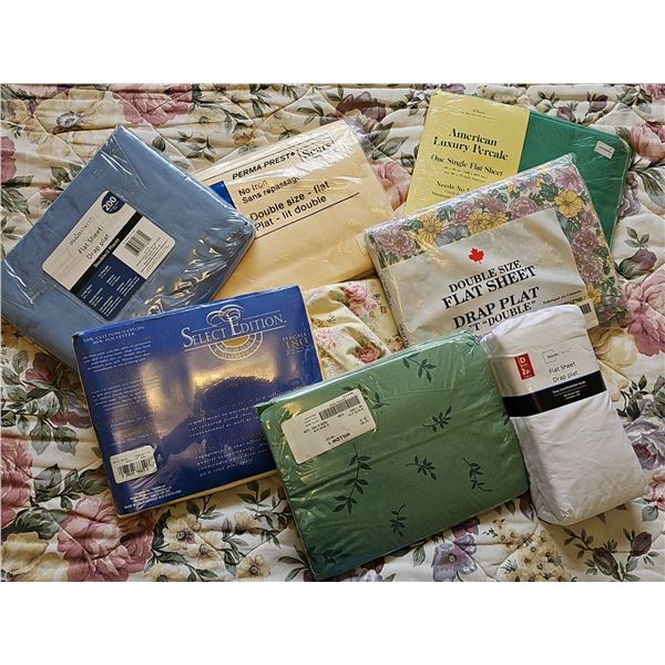 Flat Sheets, Double Size, 7 Pieces