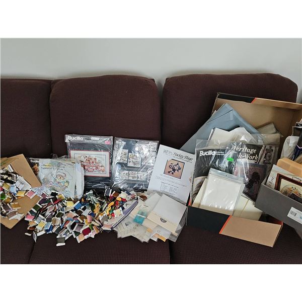 Cross Stitch Lot: Kits, Floss, Patterns