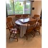 Image 16 : Beautiful Solid Oak Dining Table With Stunning Claw Feet, Leaf with 6 Matching Chairs