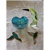 Image 1 : Glass Art Lot: Hummingbird blown glass dish