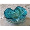 Image 3 : Glass Art Lot: Hummingbird blown glass dish