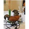 Image 1 : Three Decorative Table Items oil lamp rooster lamp
