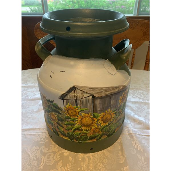 Hand Painted Metal Milk Can