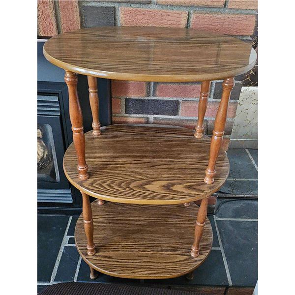Three-Tier Wood Veneer Side Table